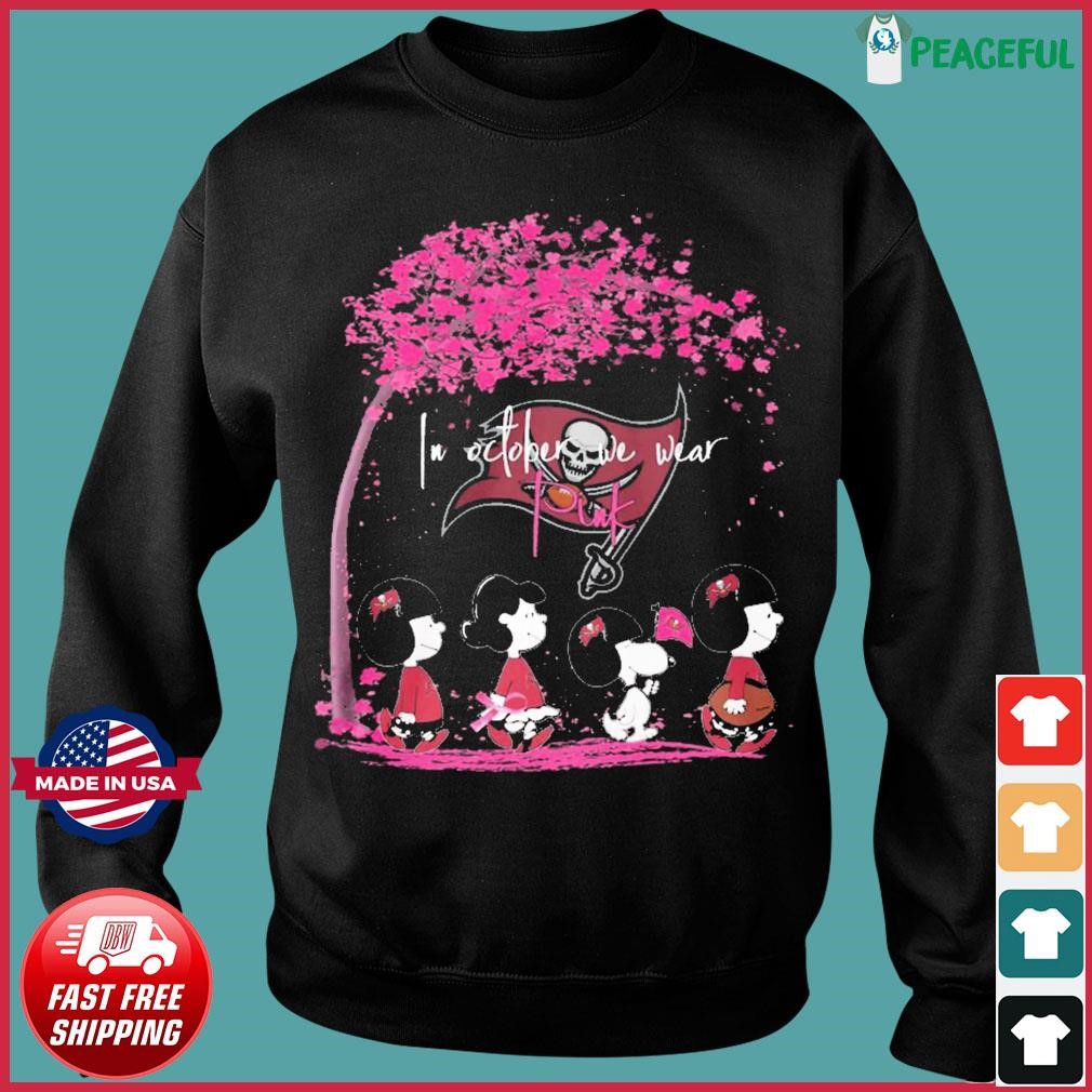 Tampa Bay Buccaneers Peanut Characters In October We Wear Pink 2023 Shirt -  The Clothes You'll Ever Need