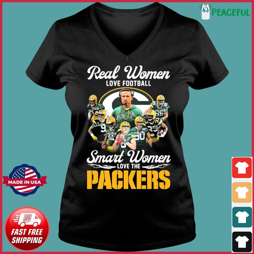 Real Women Love Football Smart Women Love The Green Bay Packers 2023  Signatures Shirt, hoodie, sweater, long sleeve and tank top