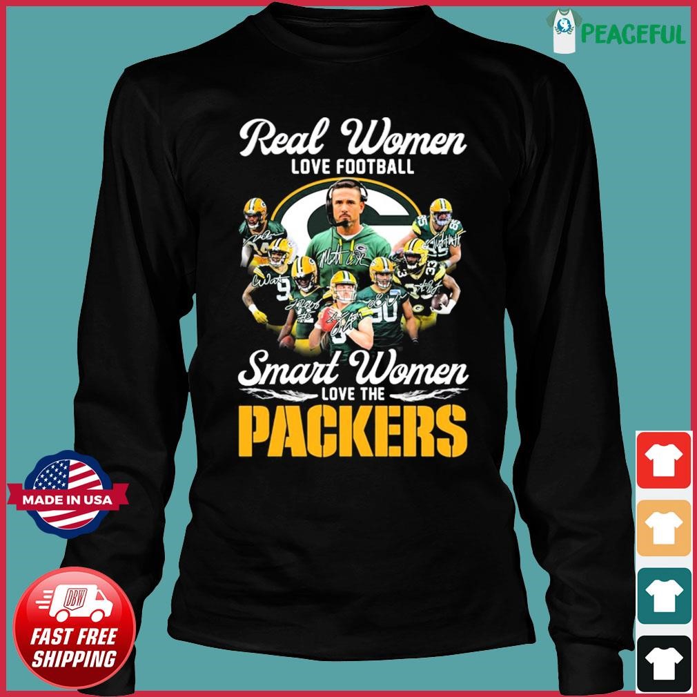 Real women love football smart women love the Green Bay Packers heart logo  shirt, hoodie, sweater, long sleeve and tank top