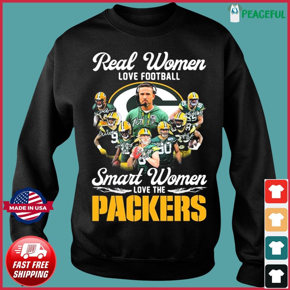 Official funny Real Women Love Football Smart Women Love The Green Bay  Packers Signatures Shirt, hoodie, sweater, long sleeve and tank top