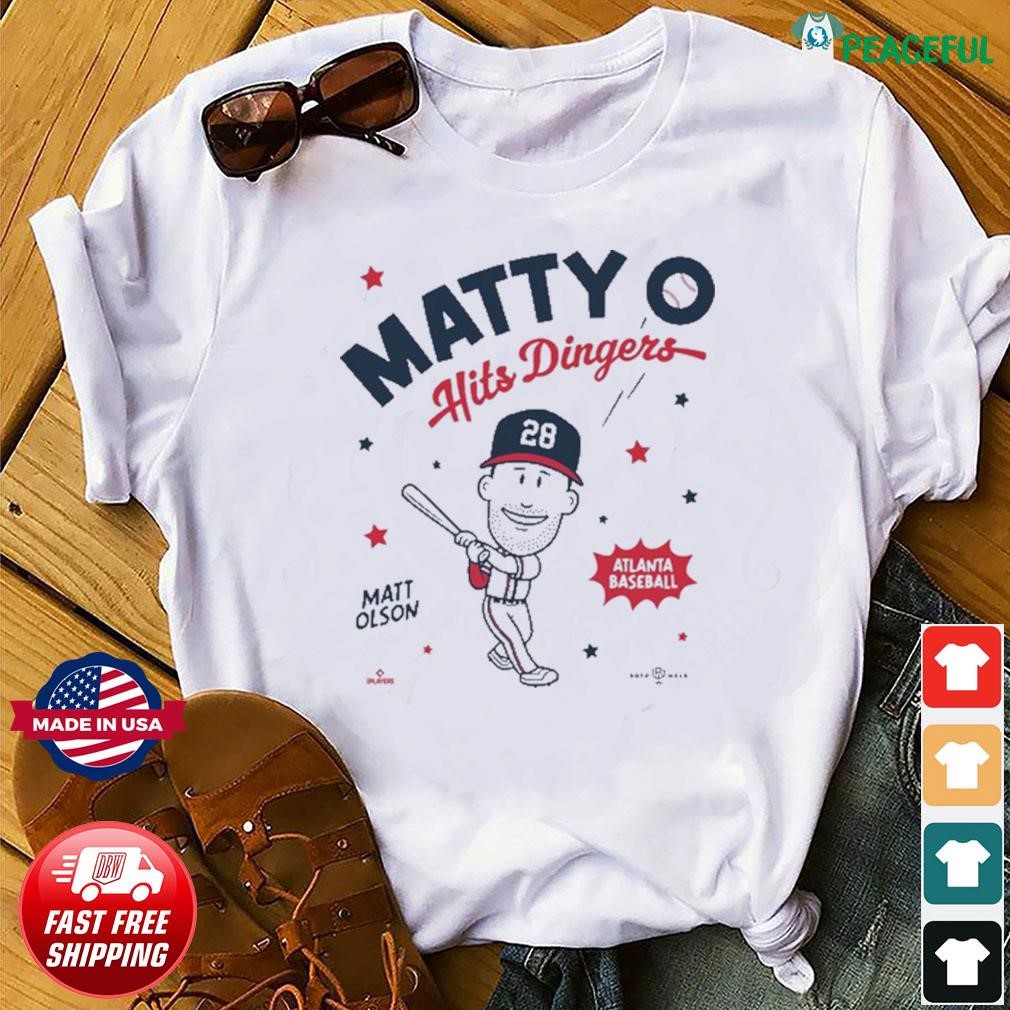 Official matty O Hits Dingers Matt Olson Atlanta Baseball T-Shirts, hoodie,  tank top, sweater and long sleeve t-shirt