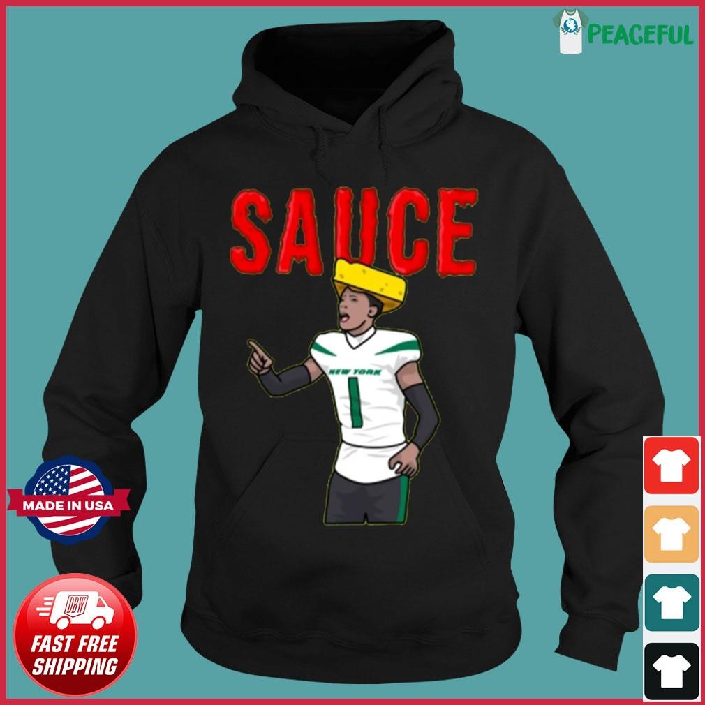 Official Sauce gardner jets Football T-shirt, hoodie, tank top, sweater and  long sleeve t-shirt