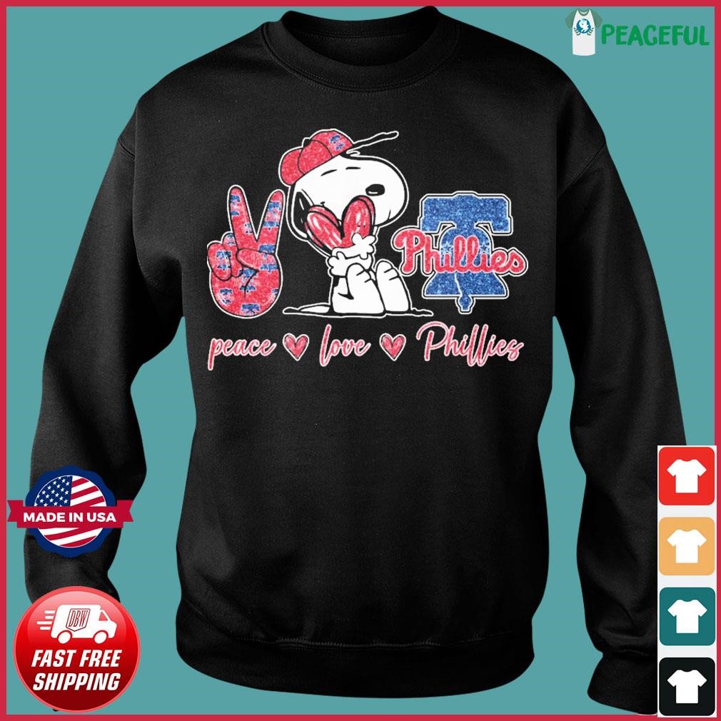 Snoopy Peace Love Philadelphia Phillies Shirt - High-Quality