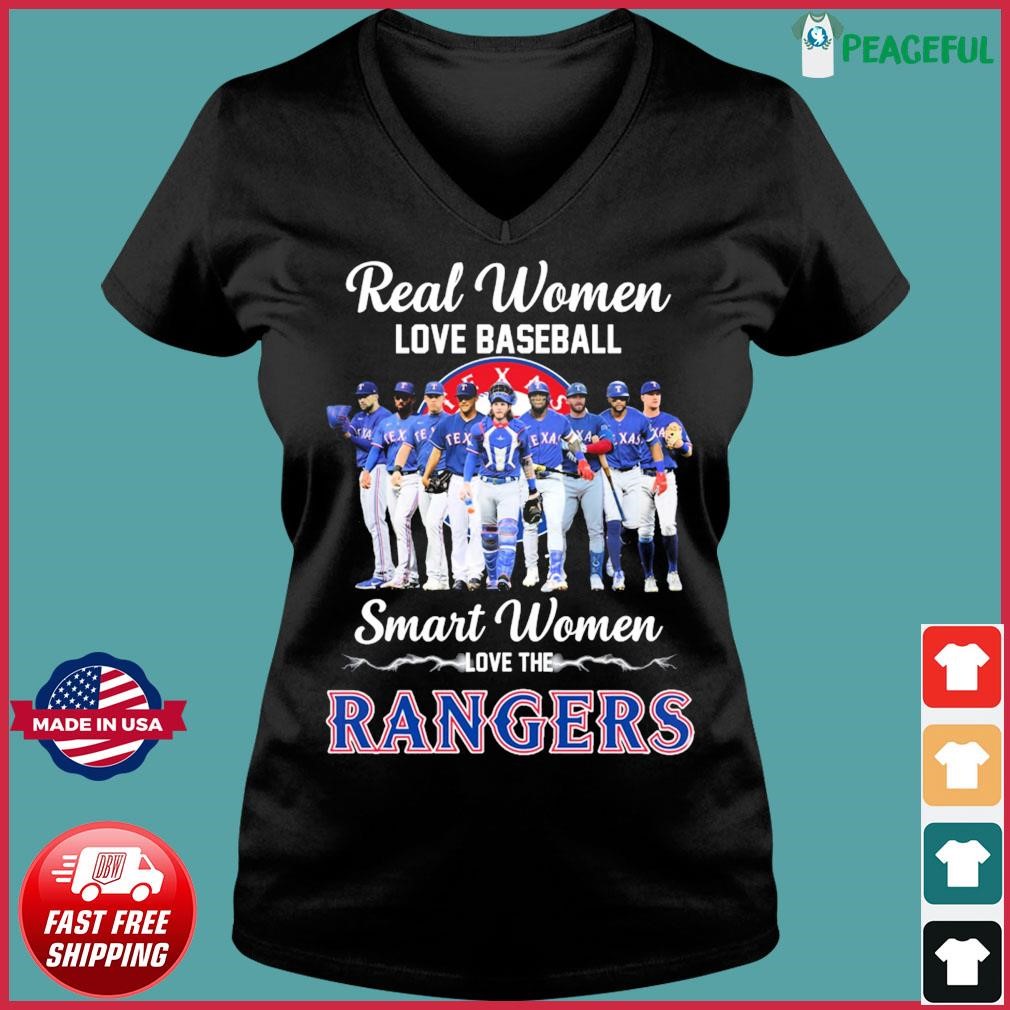 Texas Rangers Real Women Love Baseball Smart Women Love The Rangers 2023  Shirt - Teespix - Store Fashion LLC