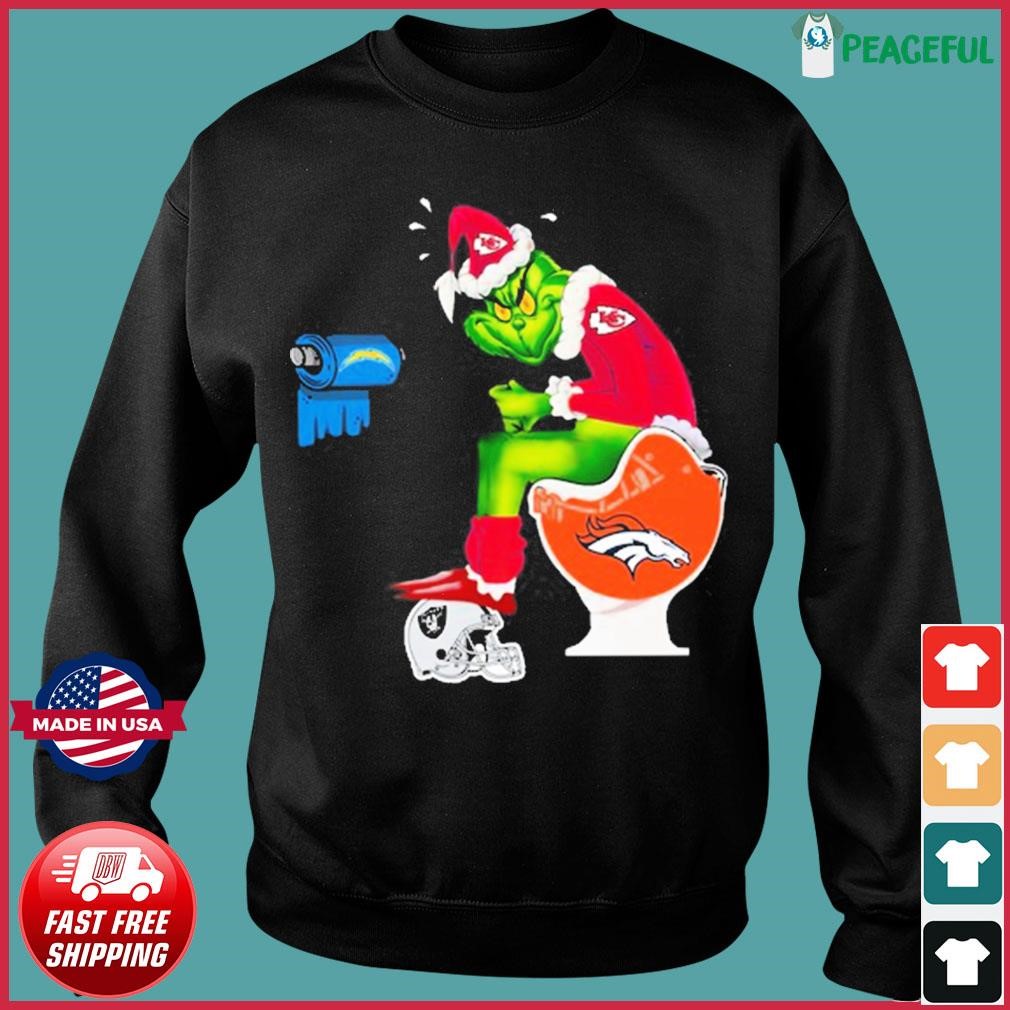 Pro The Grinch Kansas City Chiefs Shit On Toilet Denver Broncos