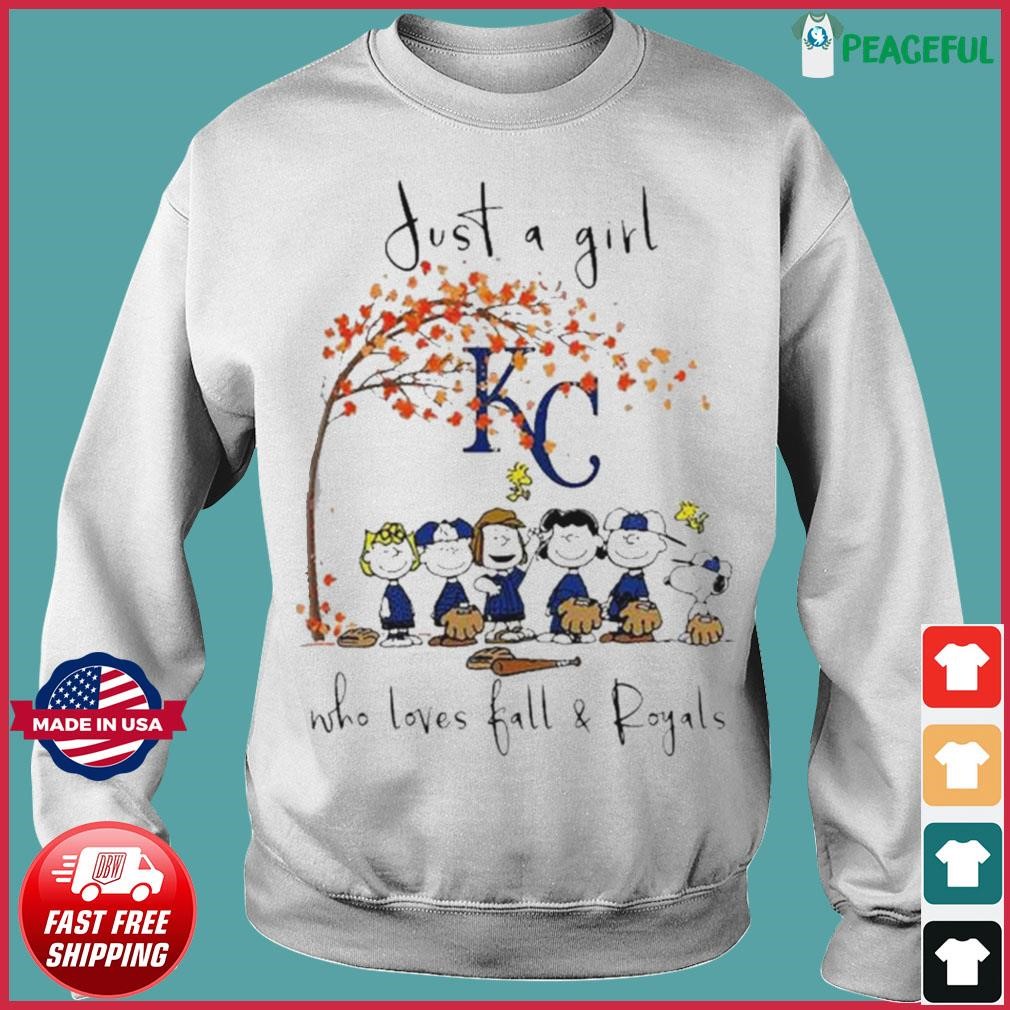 Official the Peanuts Just A Girl Who Loves Fall Kansas City Royals