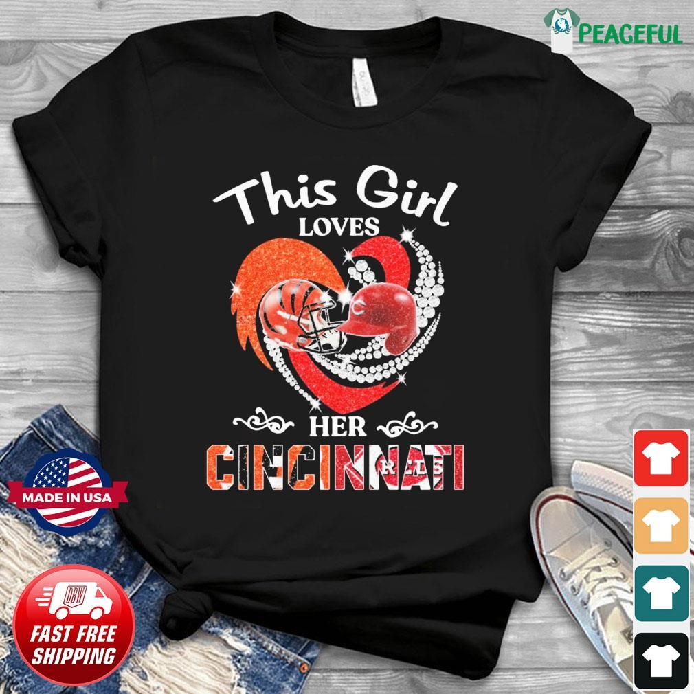 This Girl Loves Her Cincinnati Bengals Diamond Heart shirt, hoodie