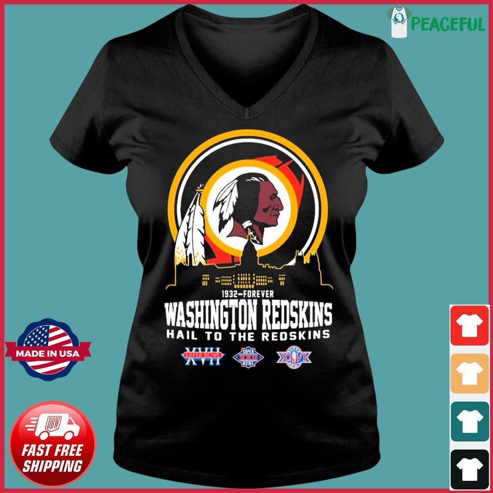 Washington Redskins Big Logo Women's V-Neck Ugly Sweater by