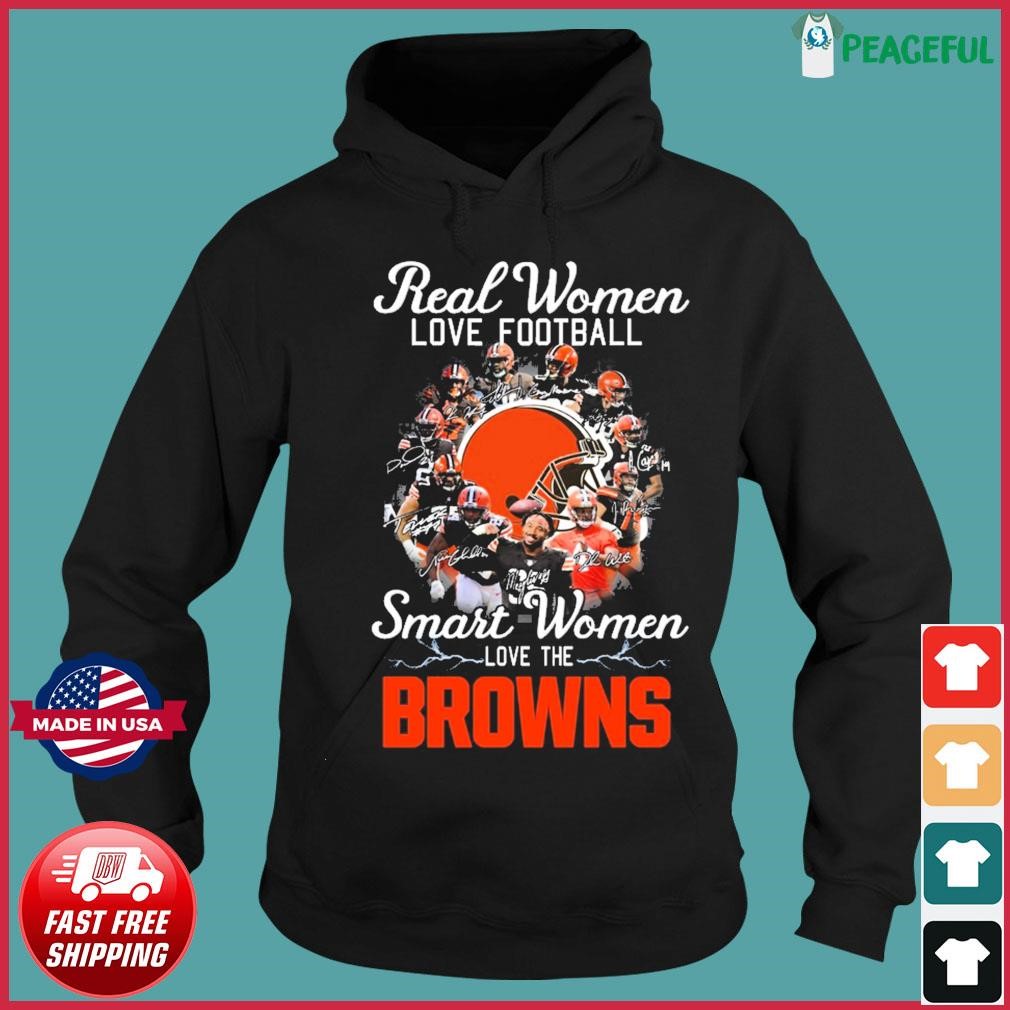 Real Women Love Football Smart Women Love The Cleveland Browns 2023 Logo  Shirt Size up S