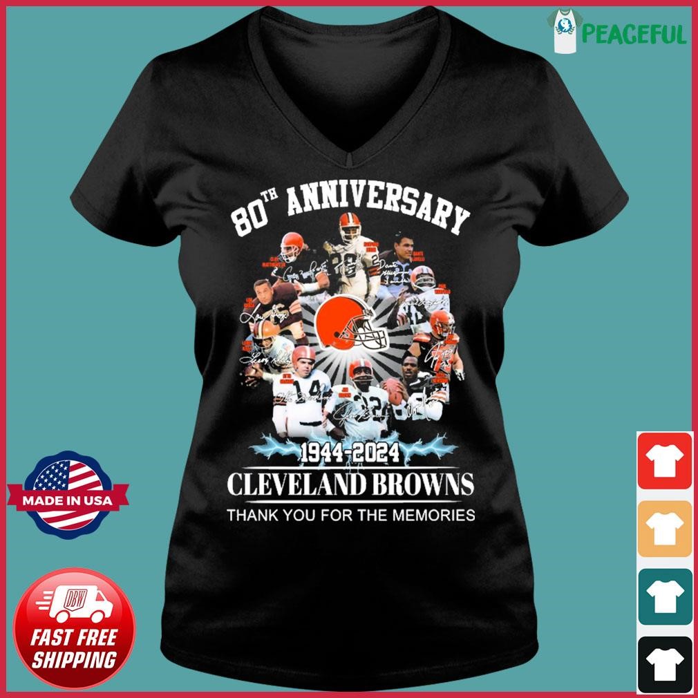 Cleveland Browns 80th Anniversary 1944 2024 Memories Shirt Hoodie Sweater -  Shibtee Clothing