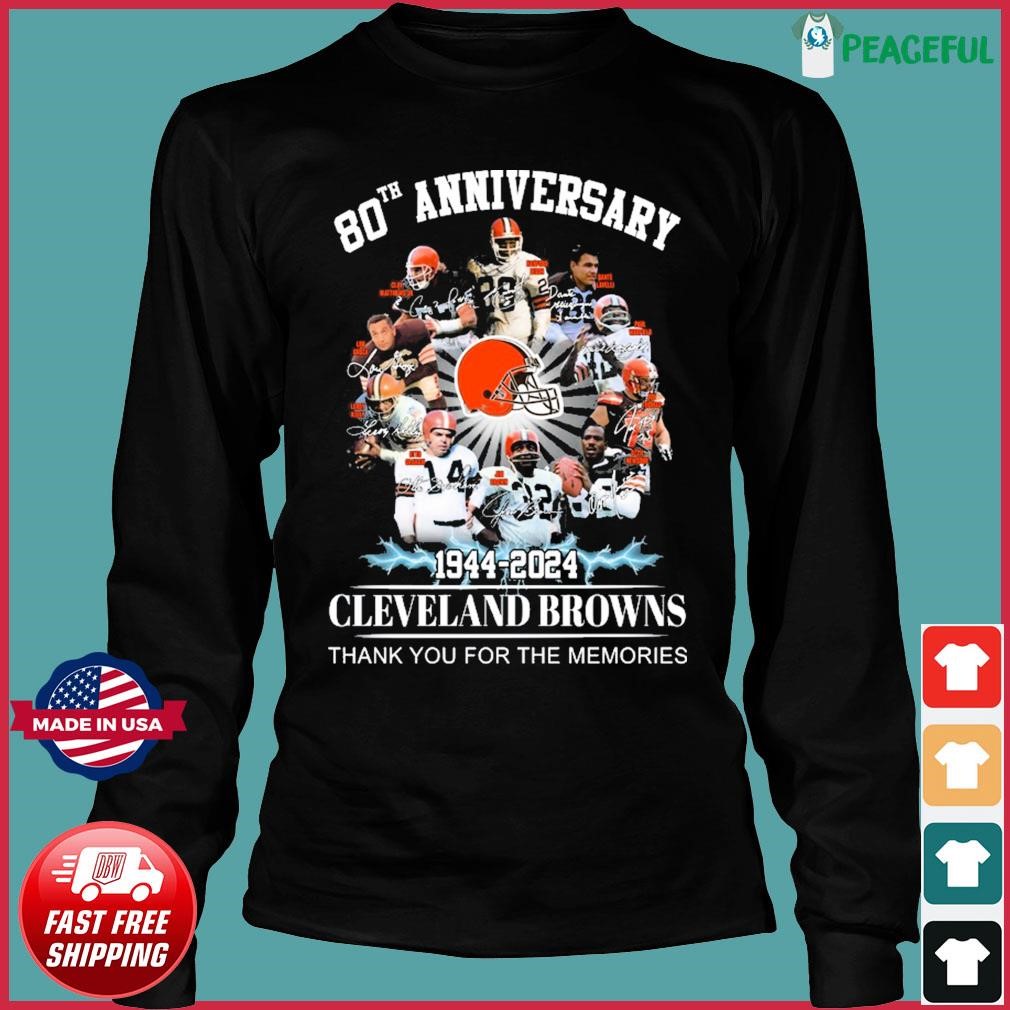 Design 80th anniversary 1944 – 2024 Cleveland browns thank you for