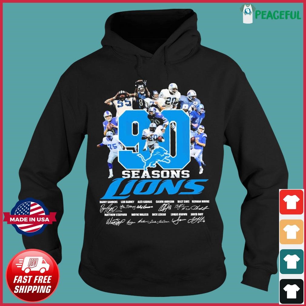 Official Detroit Lions 90 Seasons Signatures T-Shirt by Gtafashion Clothing  - Issuu