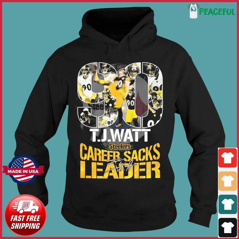 90 Steelers TJ Watt Career Sacks Leader Signature Shirt, hoodie, sweater,  long sleeve and tank top