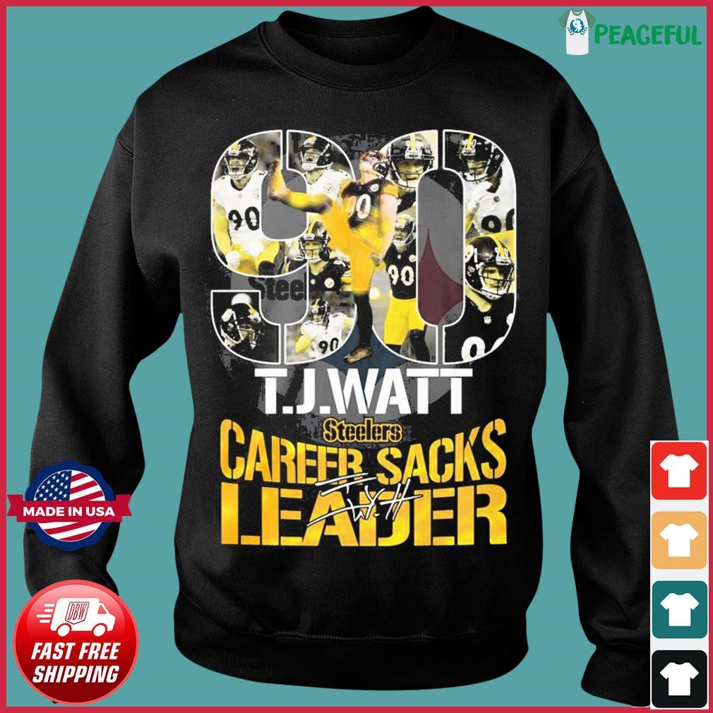 90 Steelers TJ Watt Career Sacks Leader Signature Shirt, hoodie, sweater,  long sleeve and tank top