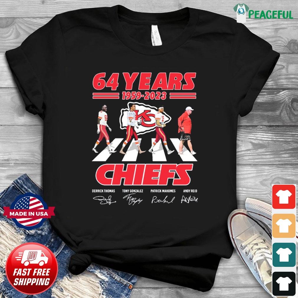 Kansas City Chiefs 64 Years 1959 2023 Abbey Road Signatures Shirt