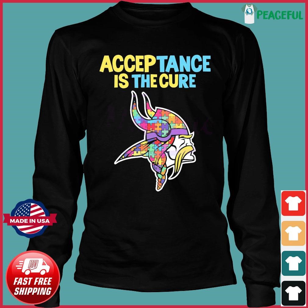 Minnesota Vikings Acceptance Is The Cure Autism T Shirt - Limotees