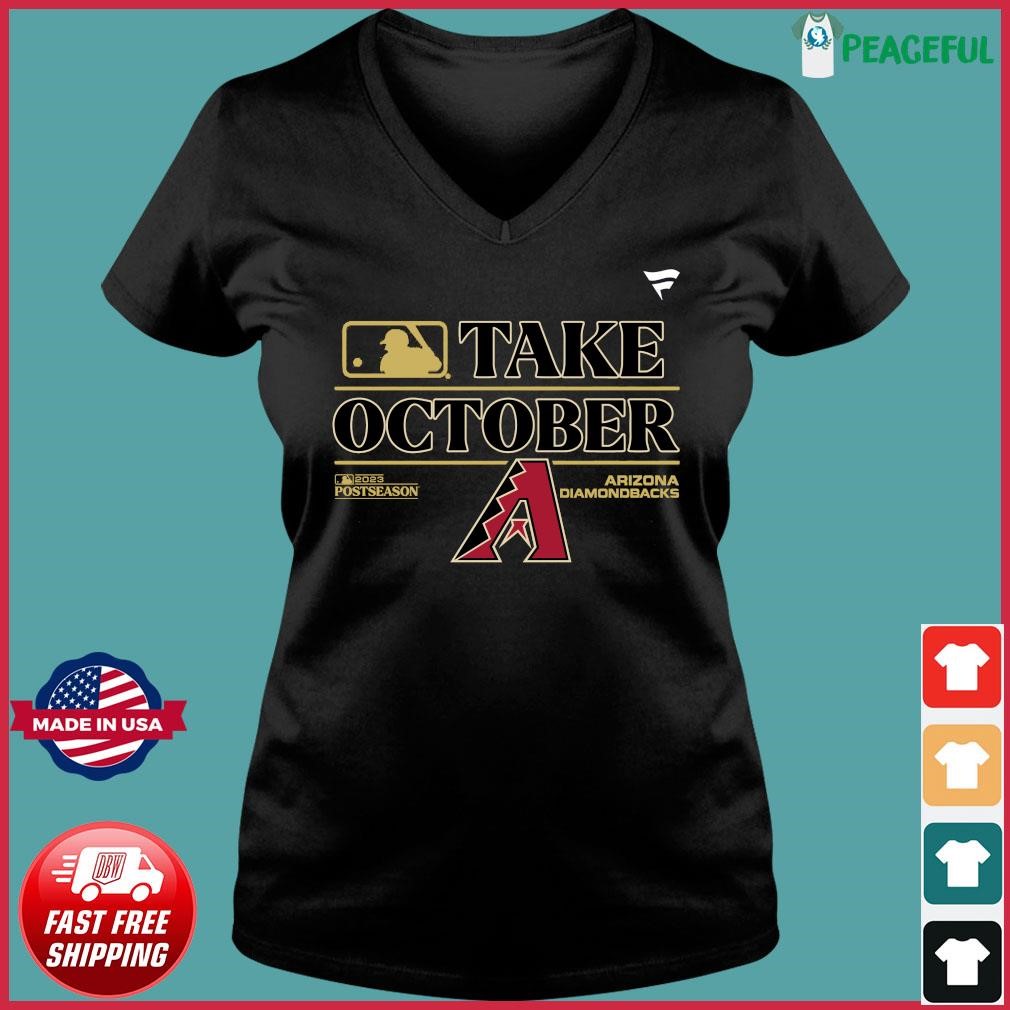 Arizona Diamondbacks Take October Postseason 2023 Clinched Shirt Ladies V-neck Tee.jpg