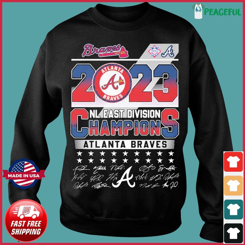 Atlanta Braves 2023 Nl East Division Champions Signatures Shirt, hoodie,  sweater, long sleeve and tank top