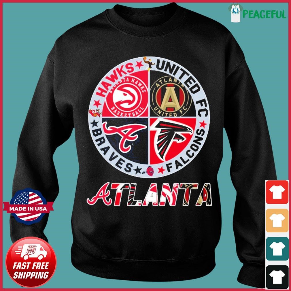 Atlanta Skyline Sports Team Logo Hawks United Fc Falcons And Braves Shirt,  hoodie, sweater, long sleeve and tank top