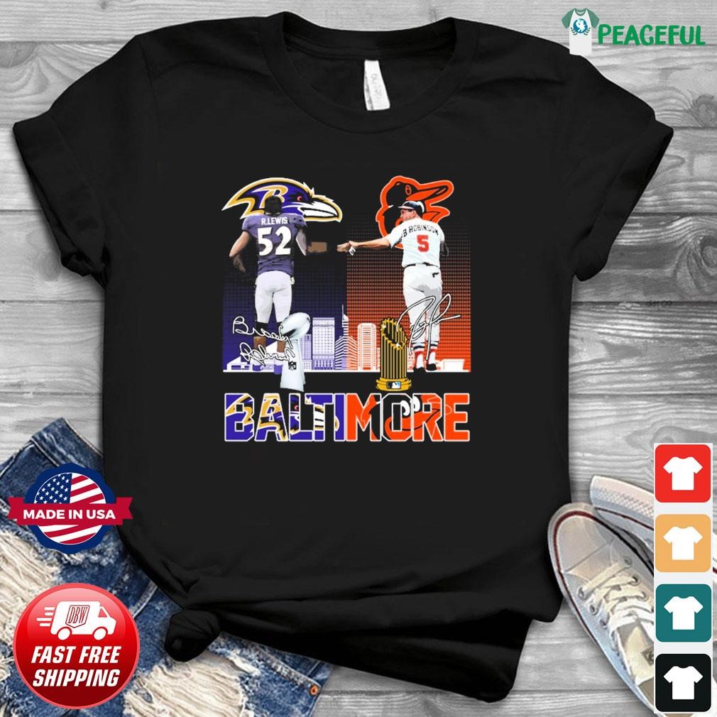 Baltimore Ravens Orioles Lewis And Robinson City Champions T Shirt