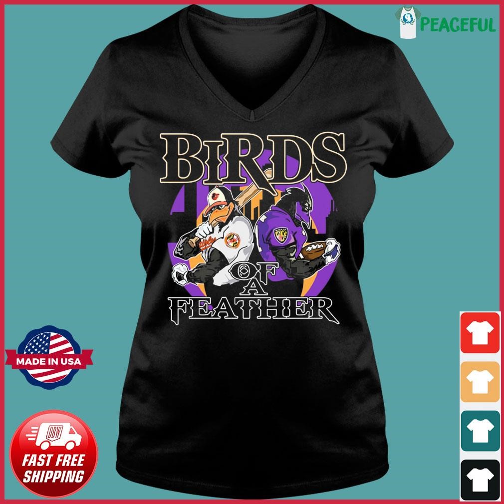 Birds of a feather Baltimore Ravens and Baltimore Orioles shirt, hoodie,  sweater, long sleeve and tank top