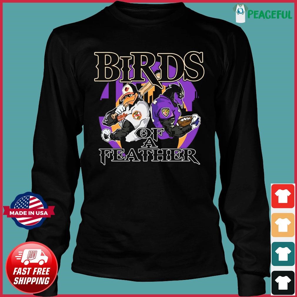 Birds of a feather Baltimore Ravens and Baltimore Orioles shirt, hoodie,  sweater, long sleeve and tank top