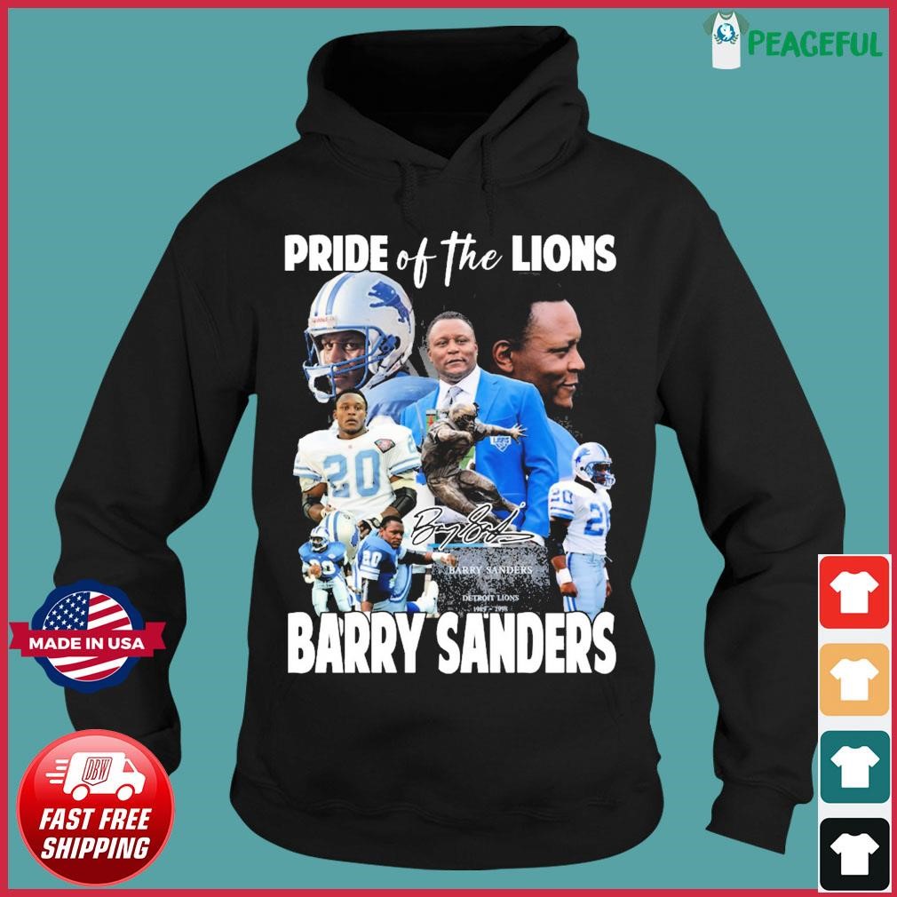 Official Pride Of The Lions Barry Sanders Signature shirt,Sweater, Hoodie,  And Long Sleeved, Ladies, Tank Top