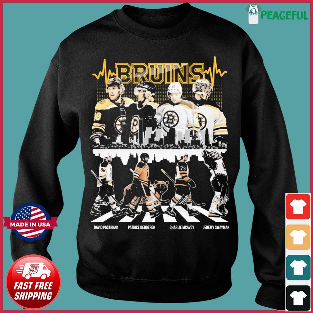 Boston Bruins Abbey Road David Pastrnak Patrice Bergeron Charlie Mcavoy  Jeremy Swayman Signatures Hsirt, hoodie, sweater, long sleeve and tank top