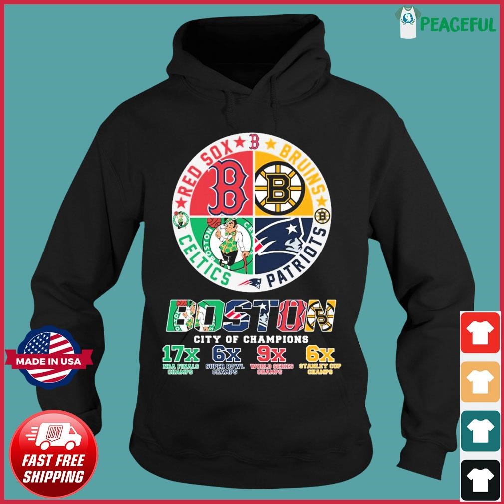 Boston City Of Champions Legends Celtics Bruins Red Sox and New England Patriots  T-Shirt - Growkoc