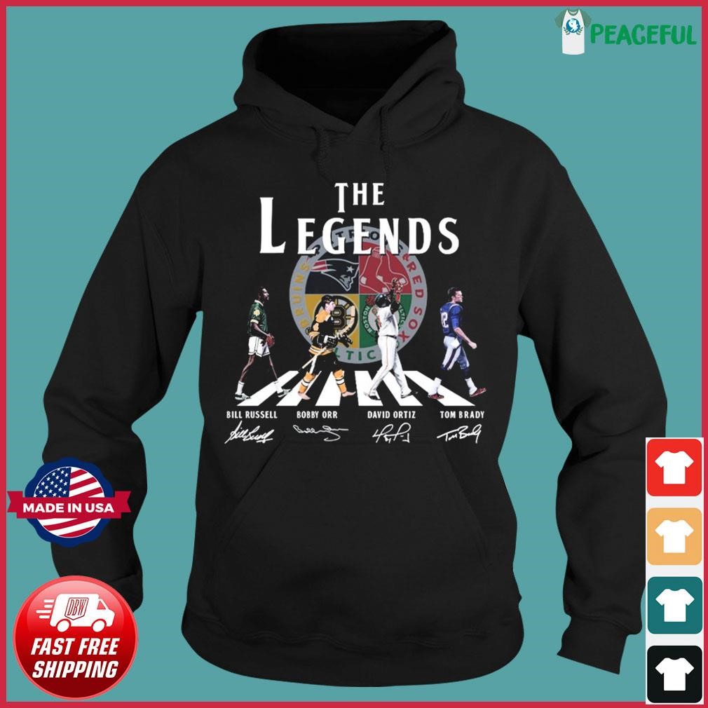 Boston Sports Abbey Road Teams Players Signatures T-shirt Hoodie