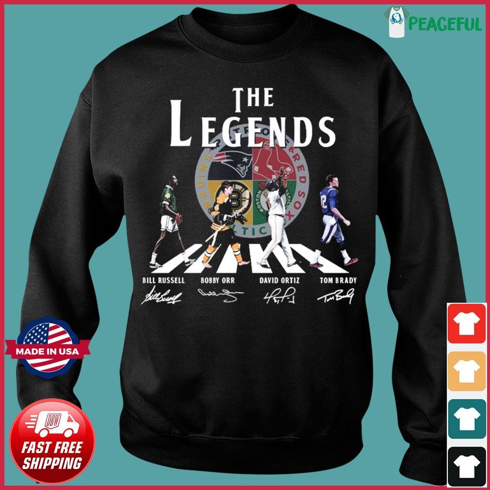 Boston Sports Abbey Road Teams Players Signatures T-shirt Hoodie