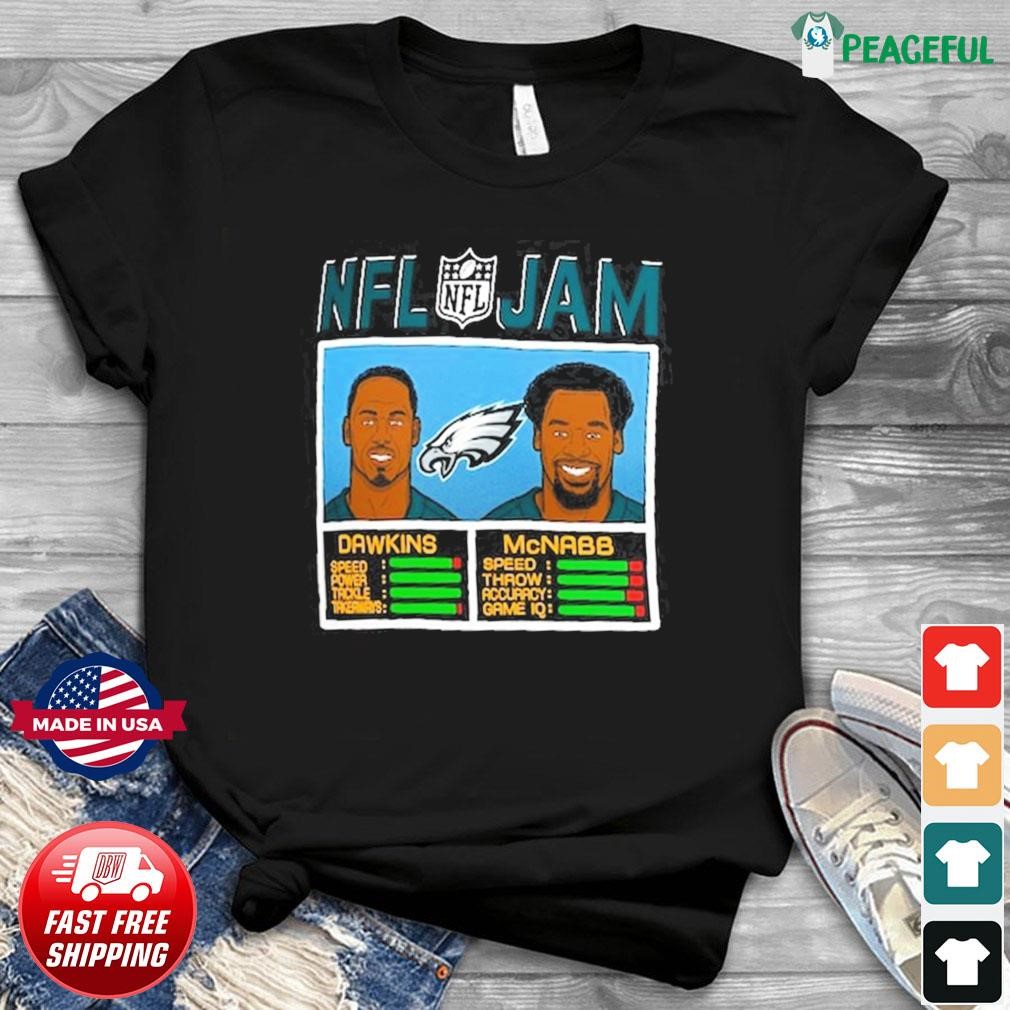 Men's Homage Brian Dawkins & Donovan McNabb Heathered Charcoal Philadelphia Eagles NFL Retired Jam Tri-Blend T-Shirt