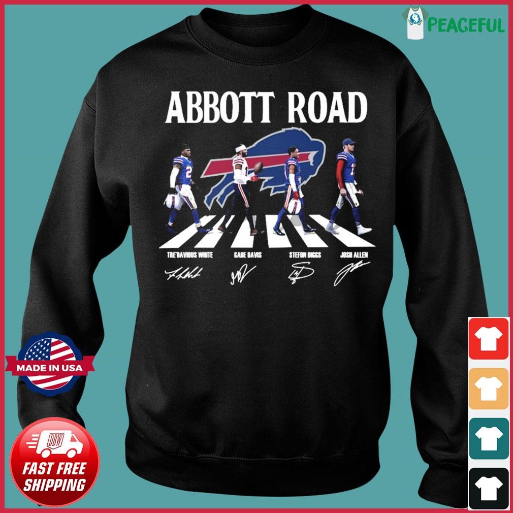 Buffalo Bills Abbott Road White Davis Diggs And Allen Signatures Shirt,  hoodie, sweater, long sleeve and tank top