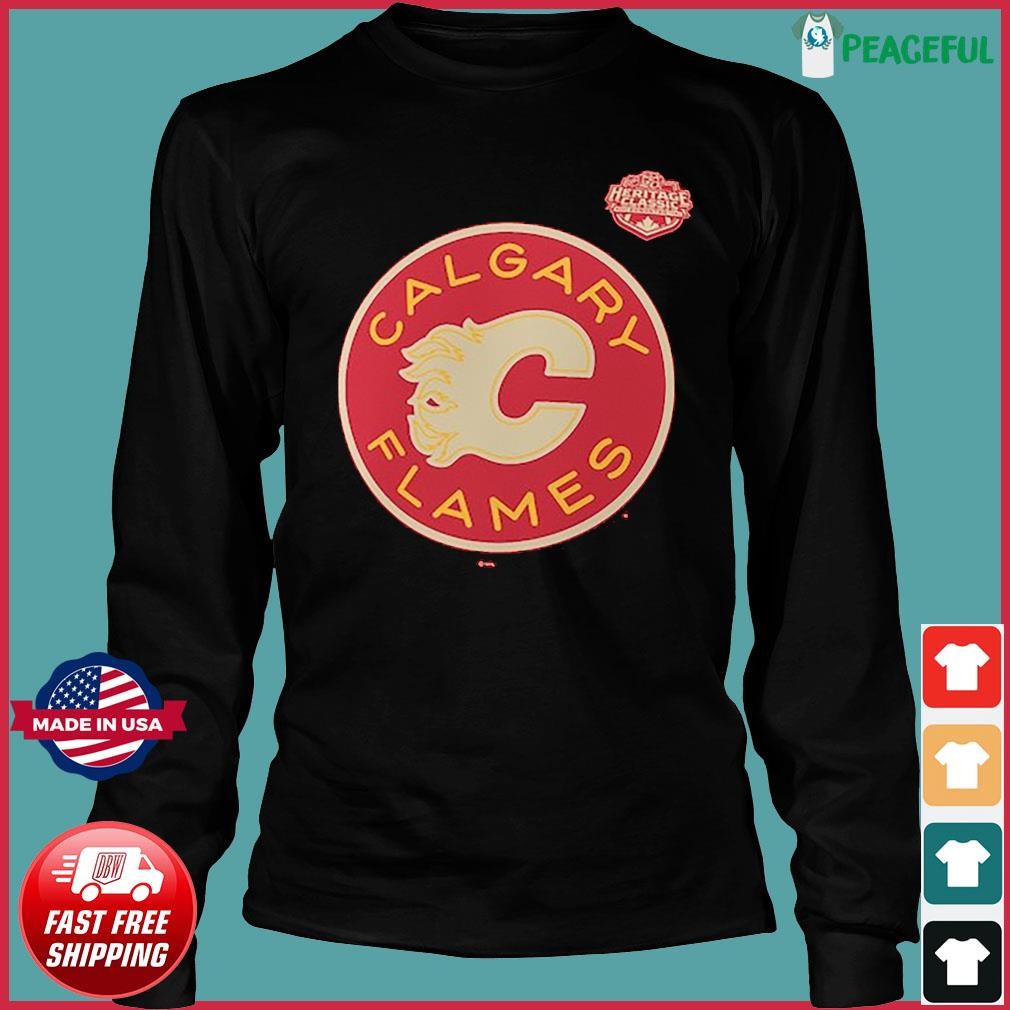 Calgary Flames Fanatics Branded 2023 NHL Heritage Classic Wordmark T Shirt  - Limotees