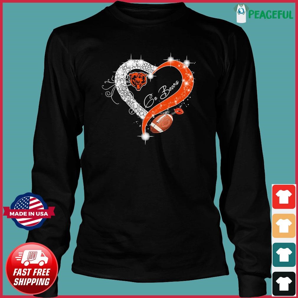 Chicago Bear Heart Diamonds Go Bears Shirt, hoodie, sweater, long sleeve  and tank top