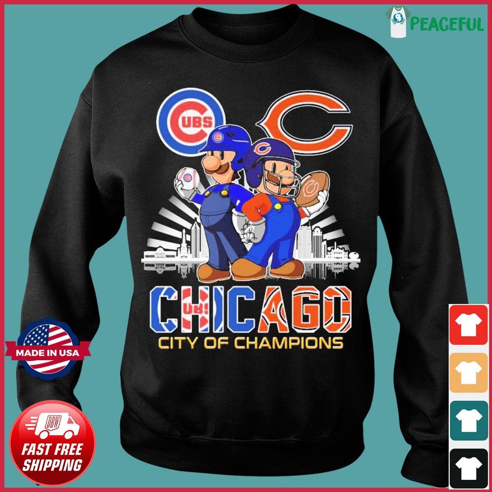 Official chicago City of champions, Chicago CUBS and Bear Mario