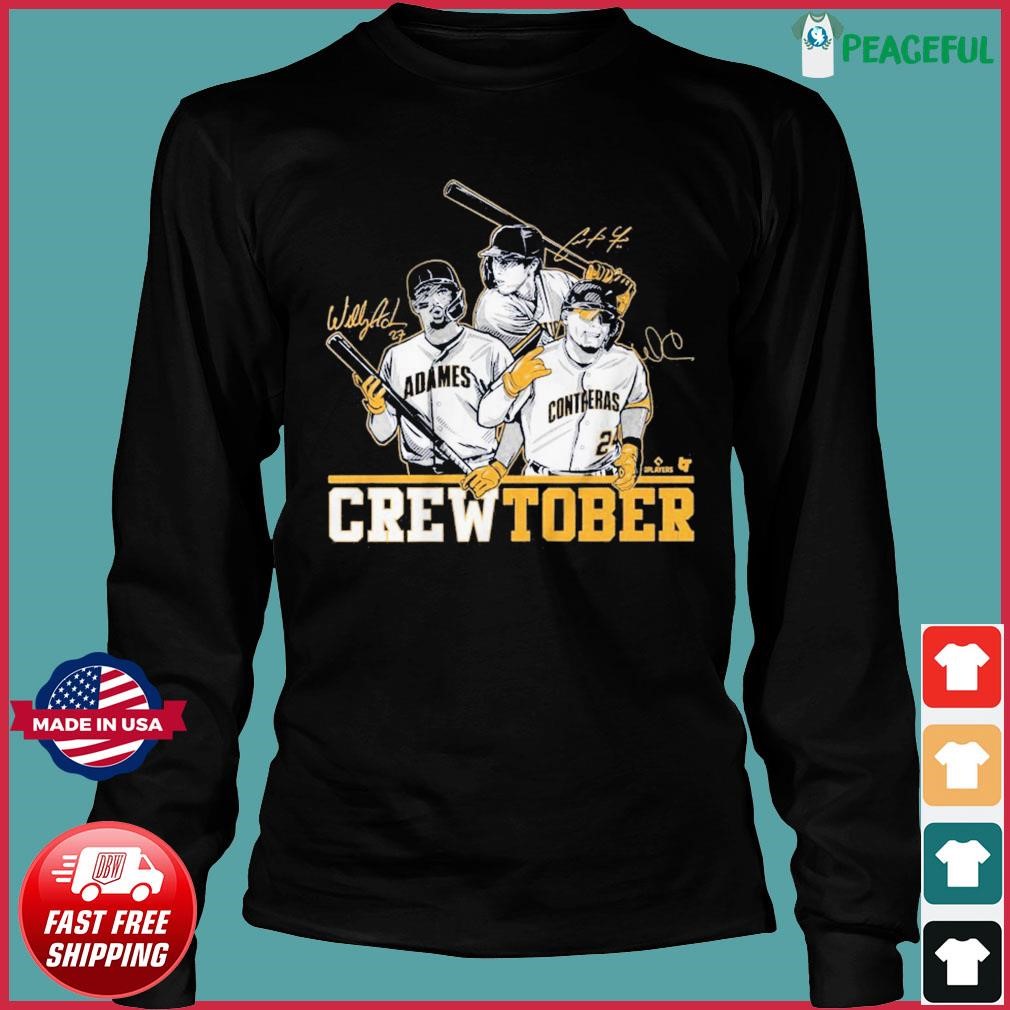 Christian yelich willy adames and william contreras crewtober shirt,  hoodie, sweater, long sleeve and tank top