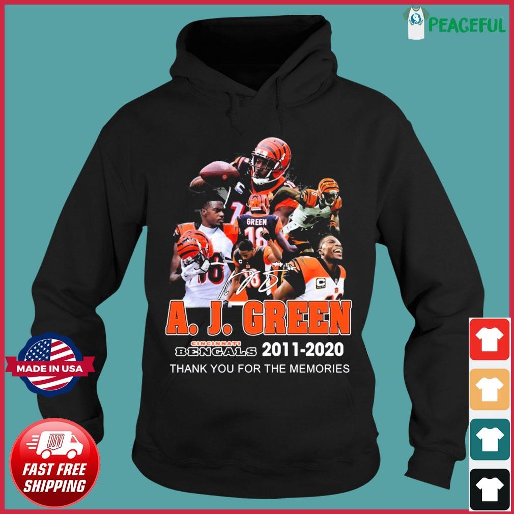 A. J. Green Cincinnati Bengals 2011 – 2020 Thank You For The Memories  Shirt, hoodie, longsleeve tee, sweater