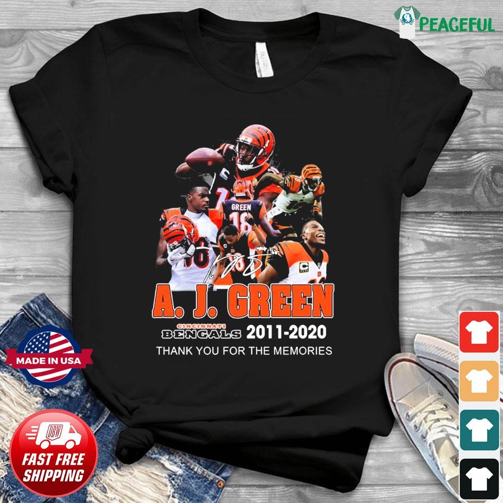 Cincinnati Bengals A. J. Green 2011 – 2020 Thank You For The Memories  Shirt, hoodie, sweater, long sleeve and tank top