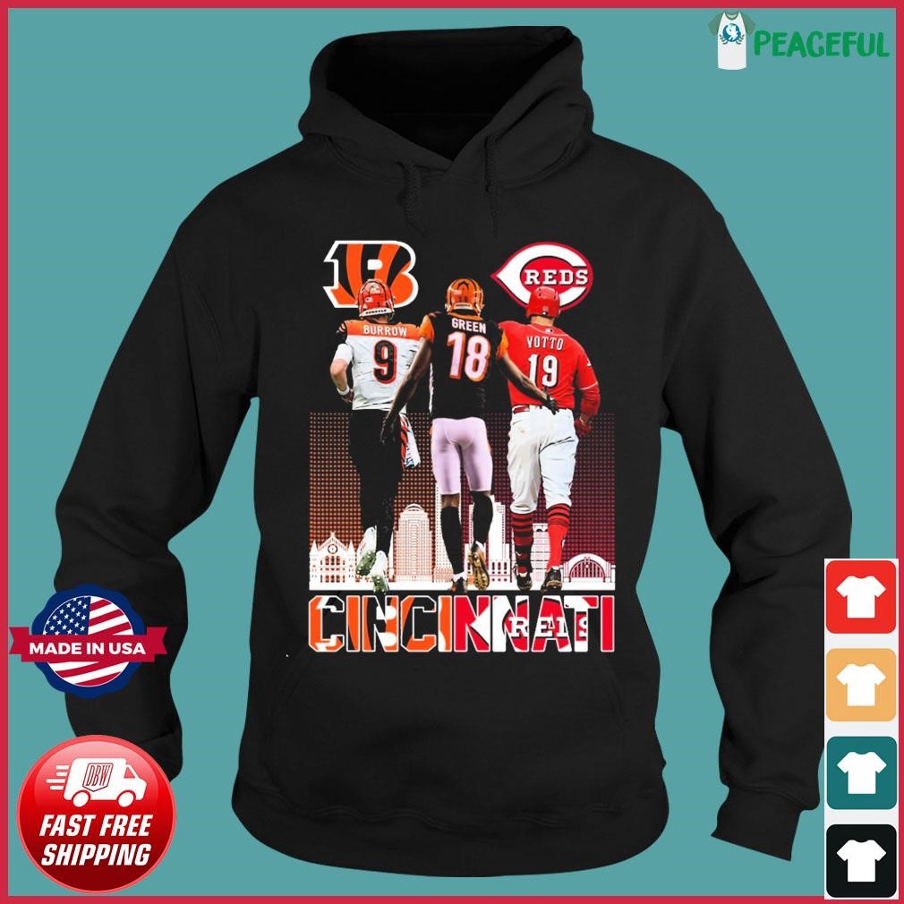 Official cincinnatI bengals vs cincinnatI reds Joe burrow wallpaper joey  votto city signatures Shirt, hoodie, sweatshirt for men and women