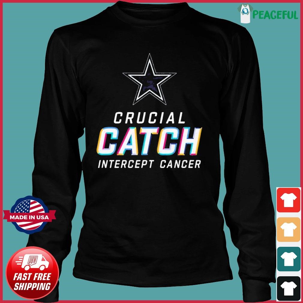 Design 2023 Dallas Cowboys Crucial Catch Intercept Cancer T-Shirt