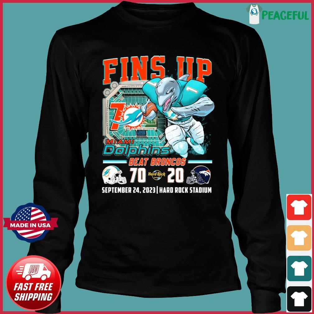 Miami Dolphins Fins Up 2023 Dolphins Beat Broncos 70-20 Ornament - Teespix  - Store Fashion LLC