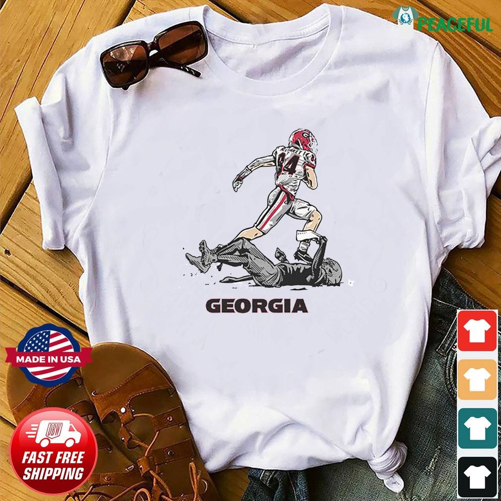 Georgia Football Ladd McConkey Superstar Pose Shirt - ReviewsTees