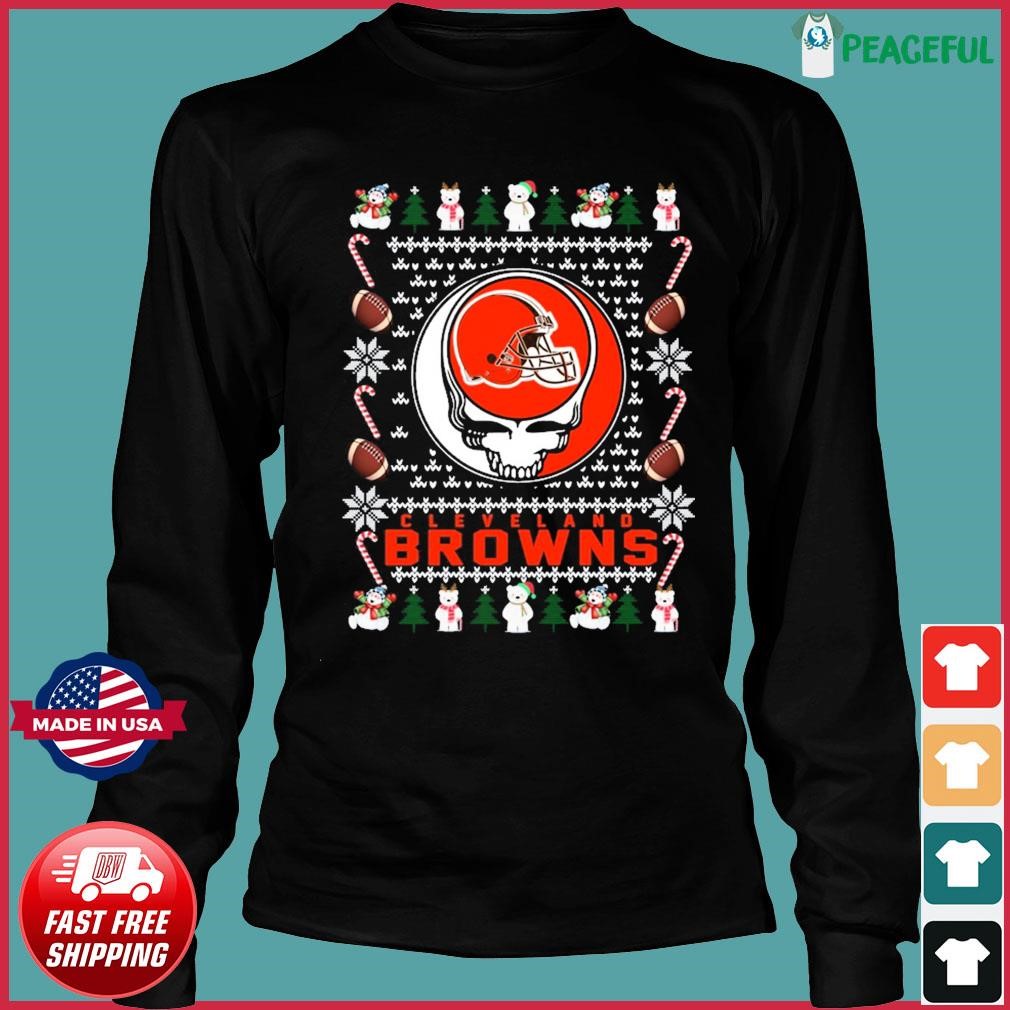 Grateful Dead Cleveland Browns Christmas Ugly Shirt, hoodie