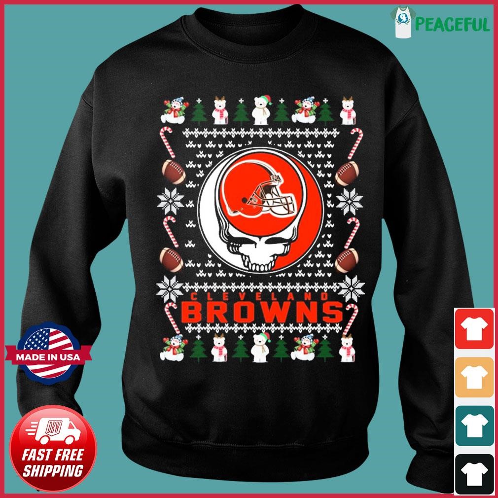 Grateful Dead Cleveland Browns Christmas Ugly Shirt, hoodie, sweater, long  sleeve and tank top