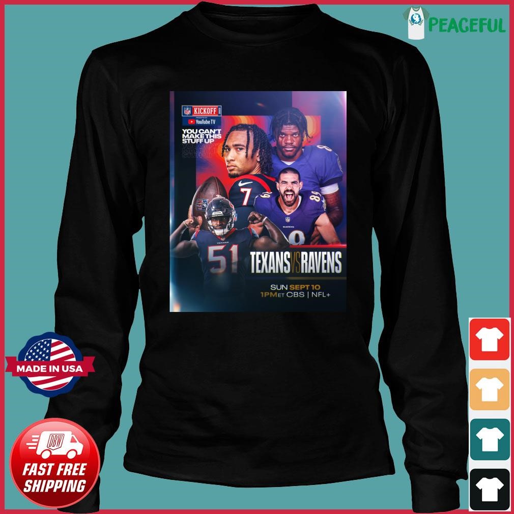 Houston Texans Vs Baltimore Ravens 2023 Nfl Kickoff Shirt