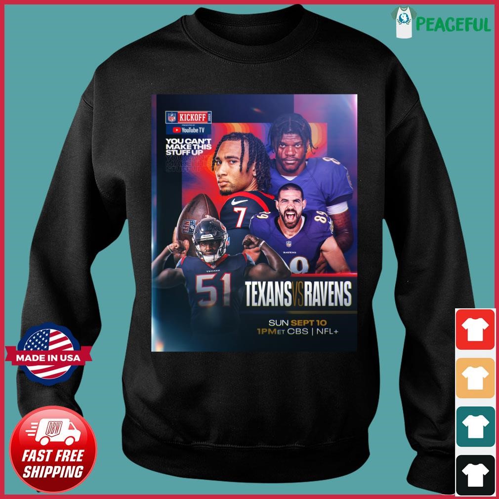 Houston Texans vs Baltimore Ravens 2023 NFL Kickoff Shirt, hoodie, sweater,  long sleeve and tank top