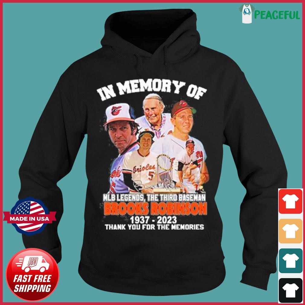 Brooks robinson baltimore orioles 1937 2023 legends never die memories  baseball jersey shirt, hoodie, sweater, long sleeve and tank top