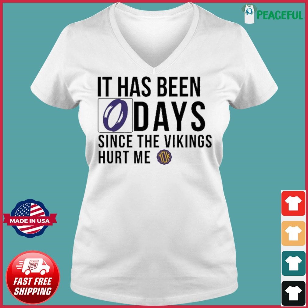 Official It Has Been 0 Days Since The Vikings Hurt Me shirt, hoodie,  longsleeve, sweatshirt, v-neck tee