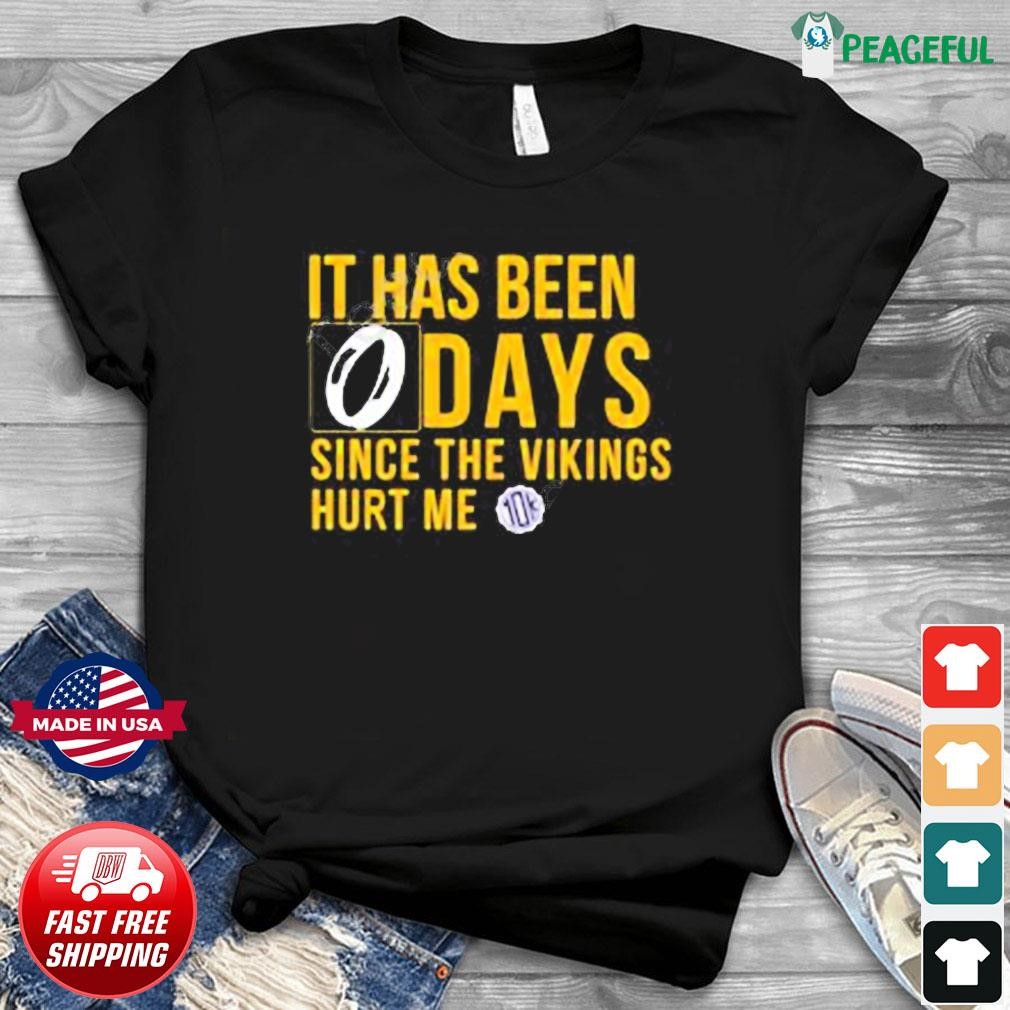 Official It Has Been 0 Days Since The Vikings Hurt Me shirt, hoodie,  longsleeve, sweatshirt, v-neck tee